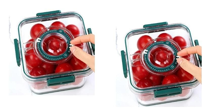 ABS Plastic Air Tight Container Set with Time Keeping Feature (2 pcs)